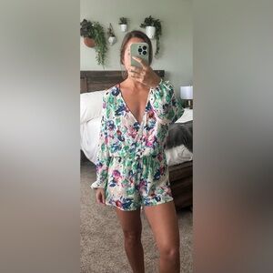Colorful romper, long sleeve